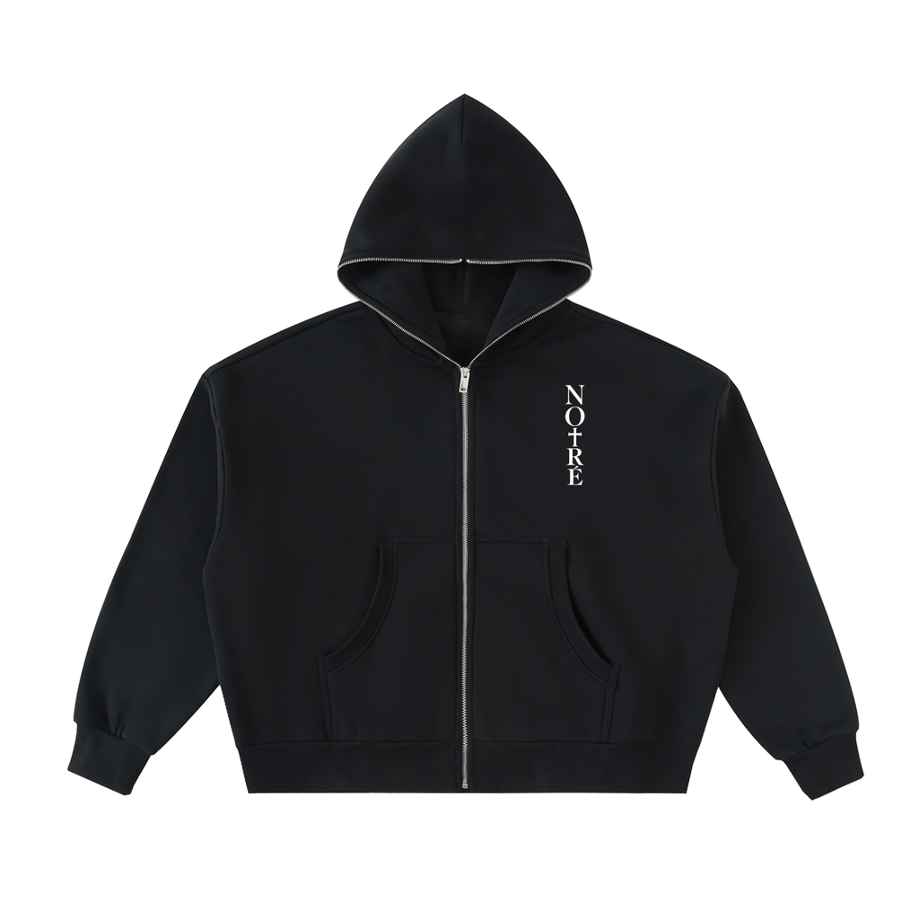 Full-Zip Boxy Hoodie