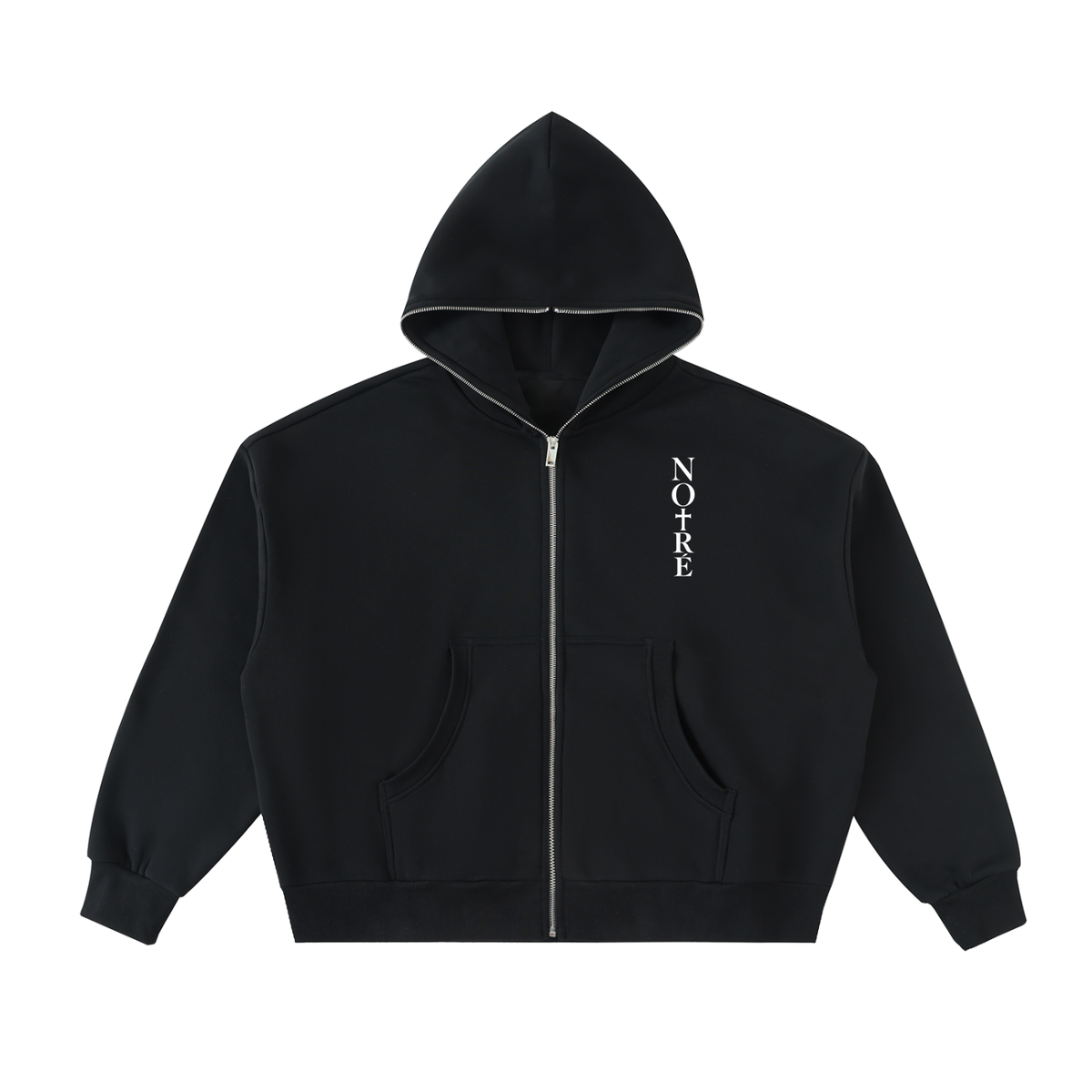 Full-Zip Boxy Hoodie