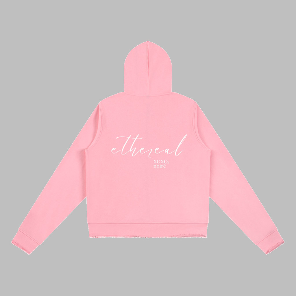 Raw Edge Zip Hoodie