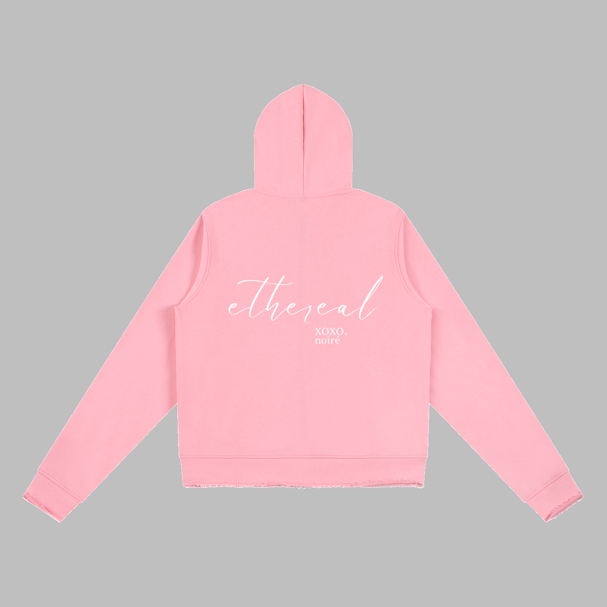 Raw Edge Zip Hoodie