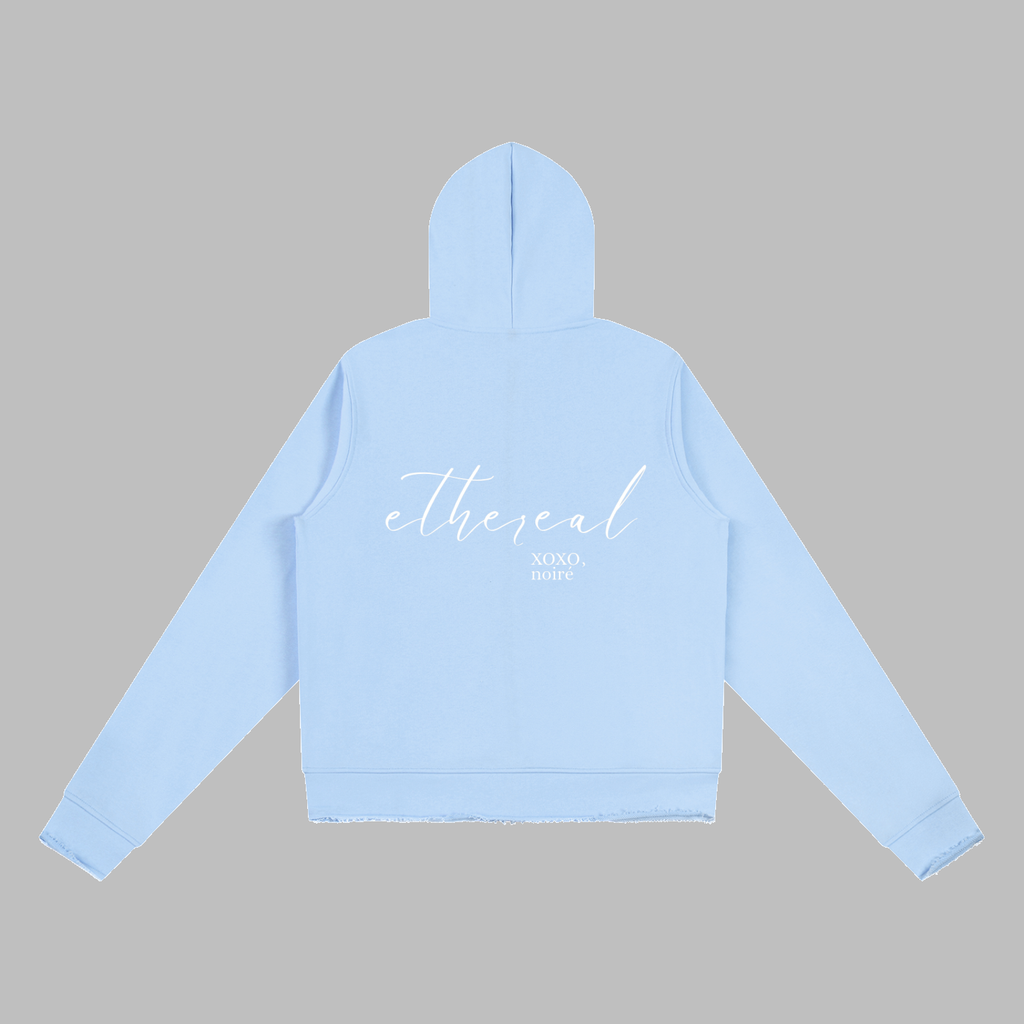 Raw Edge Zip Hoodie